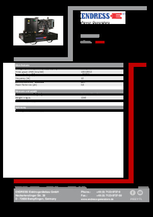Naftové elektrocentrály Endress ESE 110 IW