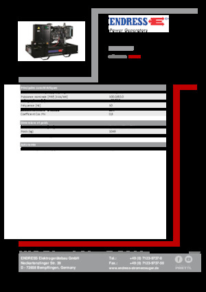 Naftové elektrocentrály Endress ESE 110 IW