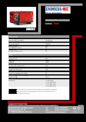 Naftové elektrocentrály Endress ESE 1306 DYS-GT ES ISO DI