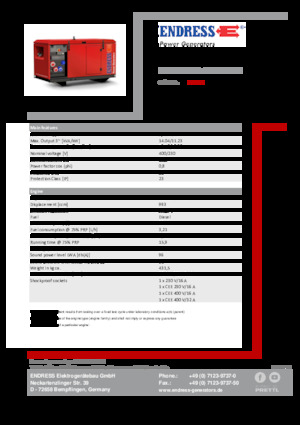 Naftové elektrocentrály Endress ESE 1306 DYS-GT ES ISO DI
