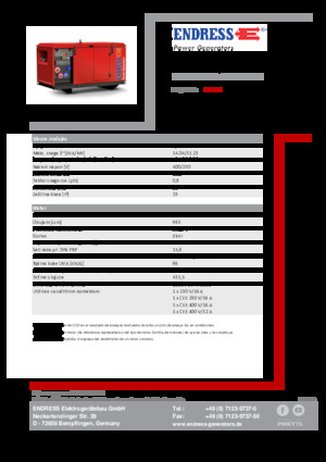 Naftové elektrocentrály Endress ESE 1306 DYS-GT ES ISO DI
