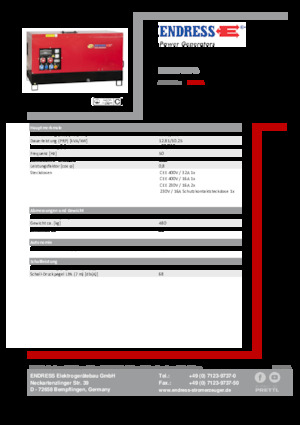 Naftové elektrocentrály Endress ESE 15 YW-B