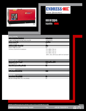 Naftové elektrocentrály Endress ESE 15 YW-B