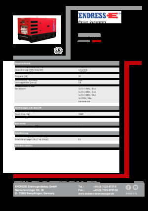 Naftové elektrocentrály Endress ESE 45 YW/RS