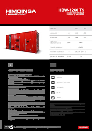 Naftové elektrocentrály HIMOINSA HBW-1260 T5