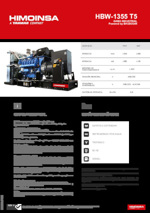 Naftové elektrocentrály HIMOINSA HBW-1355 T5