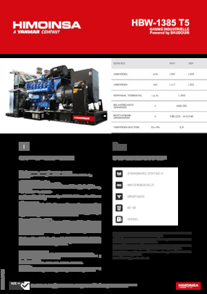 Naftové elektrocentrály HIMOINSA HBW-1385 T5