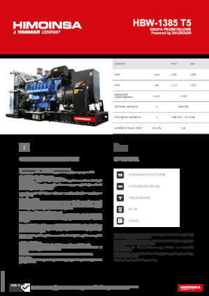 Naftové elektrocentrály HIMOINSA HBW-1385 T5