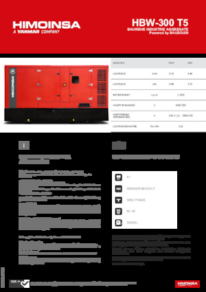 Naftové elektrocentrály HIMOINSA HBW-300 T5