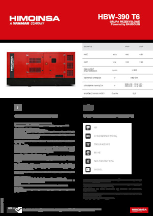 Naftové elektrocentrály HIMOINSA HBW-390 T6