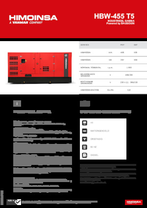 Naftové elektrocentrály HIMOINSA HBW-455 T5
