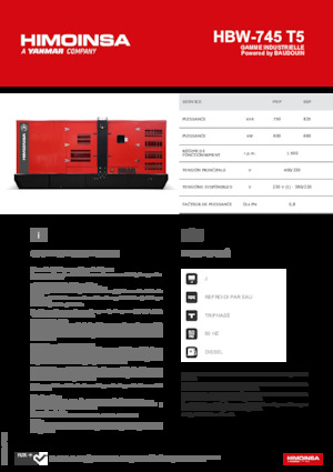 Naftové elektrocentrály HIMOINSA HBW-745 T5