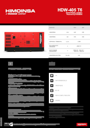 Naftové elektrocentrály HIMOINSA HDW-405 T6