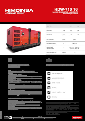 Naftové elektrocentrály HIMOINSA HDW-710 T6