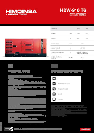 Naftové elektrocentrály HIMOINSA HDW-910 T6