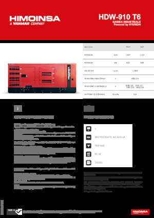 Naftové elektrocentrály HIMOINSA HDW-910 T6