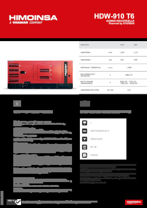 Naftové elektrocentrály HIMOINSA HDW-910 T6