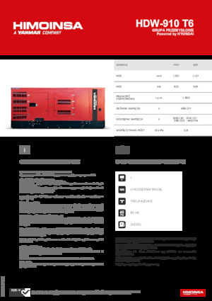 Naftové elektrocentrály HIMOINSA HDW-910 T6