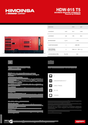 Naftové elektrocentrály HIMOINSA HDW-915 T5