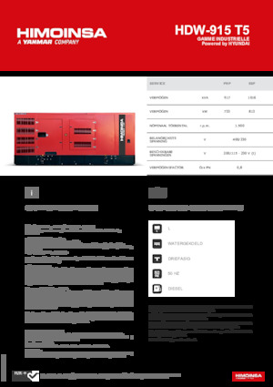 Naftové elektrocentrály HIMOINSA HDW-915 T5