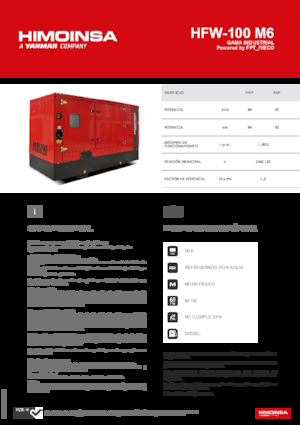 Naftové elektrocentrály HIMOINSA HFW-100 M6