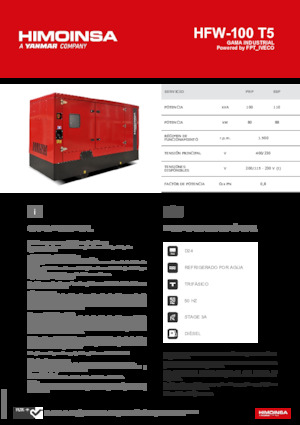 Naftové elektrocentrály HIMOINSA HFW-100 T5