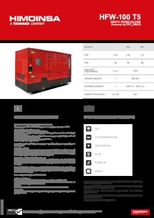 Naftové elektrocentrály HIMOINSA HFW-100 T5