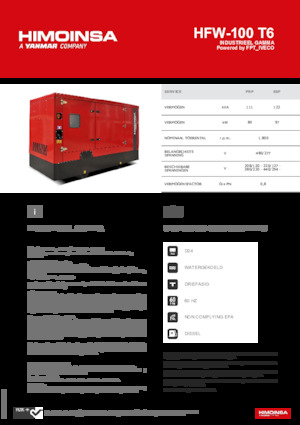 Naftové elektrocentrály HIMOINSA HFW-100 T6