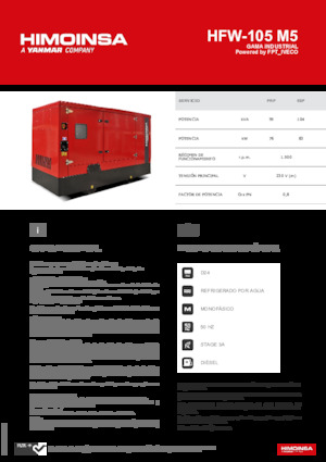 Naftové elektrocentrály HIMOINSA HFW-105 M5