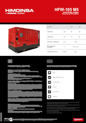 Naftové elektrocentrály HIMOINSA HFW-105 M5