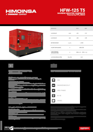 Naftové elektrocentrály HIMOINSA HFW-125 T5