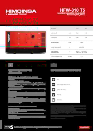 Naftové elektrocentrály HIMOINSA HFW-310 T5