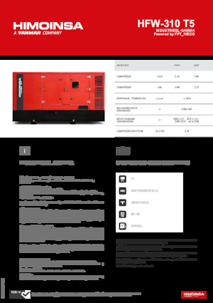 Naftové elektrocentrály HIMOINSA HFW-310 T5