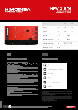 Naftové elektrocentrály HIMOINSA HFW-315 T6