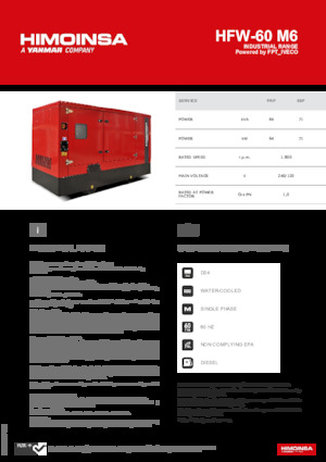Naftové elektrocentrály HIMOINSA HFW-60 M6