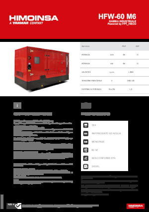 Naftové elektrocentrály HIMOINSA HFW-60 M6