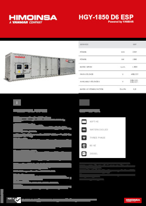 Naftové elektrocentrály HIMOINSA HGY-1850 D6 ESP