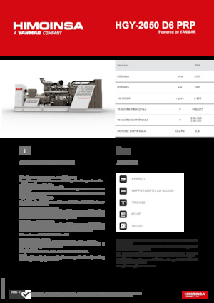 Naftové elektrocentrály HIMOINSA HGY-2050 D6 PRP