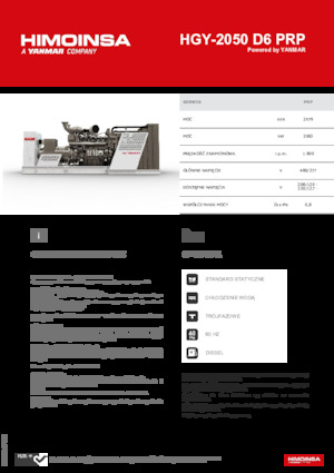 Naftové elektrocentrály HIMOINSA HGY-2050 D6 PRP