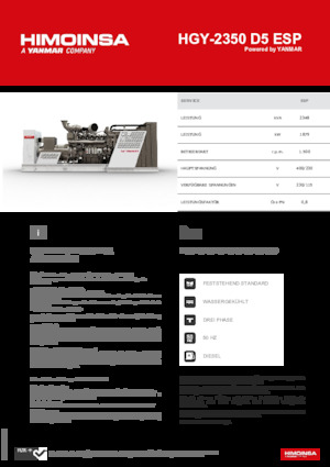 Naftové elektrocentrály HIMOINSA HGY-2350 D5 ESP