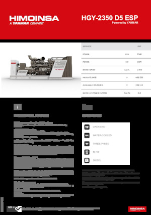 Naftové elektrocentrály HIMOINSA HGY-2350 D5 ESP