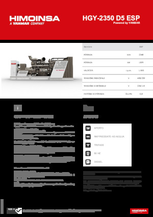 Naftové elektrocentrály HIMOINSA HGY-2350 D5 ESP