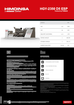 Naftové elektrocentrály HIMOINSA HGY-2350 D5 ESP
