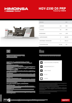 Naftové elektrocentrály HIMOINSA HGY-2350 D5 PRP