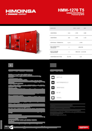 Naftové elektrocentrály HIMOINSA HMW-1270 T5