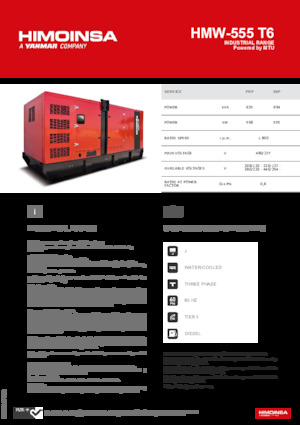 Naftové elektrocentrály HIMOINSA HMW-555 T6