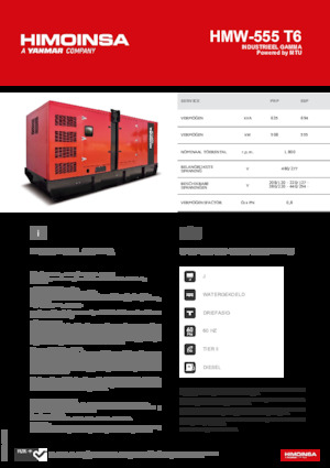 Naftové elektrocentrály HIMOINSA HMW-555 T6