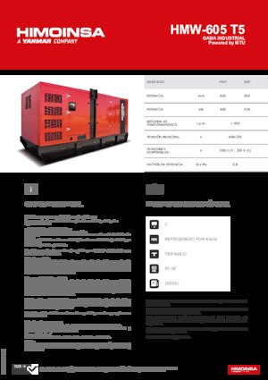 Naftové elektrocentrály HIMOINSA HMW-605 T5