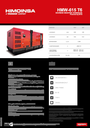Naftové elektrocentrály HIMOINSA HMW-615 T6