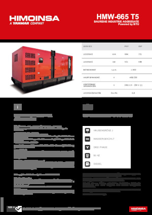Naftové elektrocentrály HIMOINSA HMW-665 T5